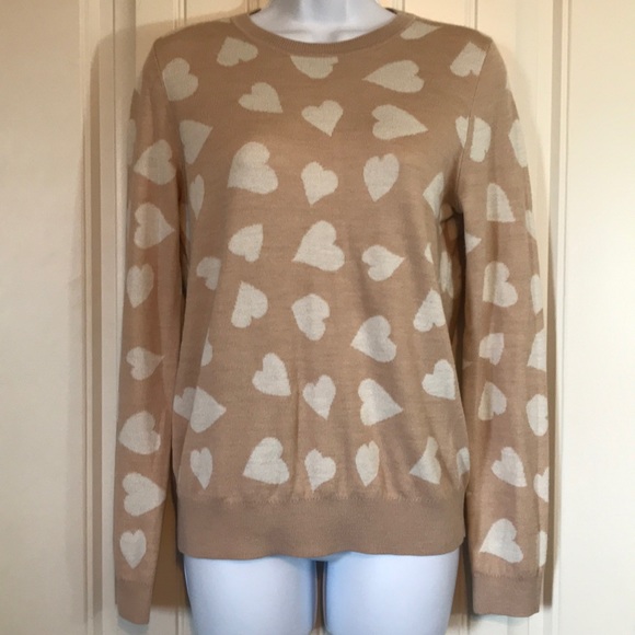 LOFT Sweaters - Loft Heart Sweater Acrylic Wool Blend neutral